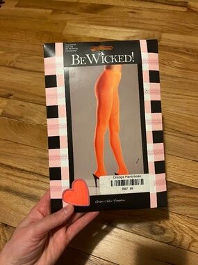 Be Wicked Bright Orange Opaque Tights